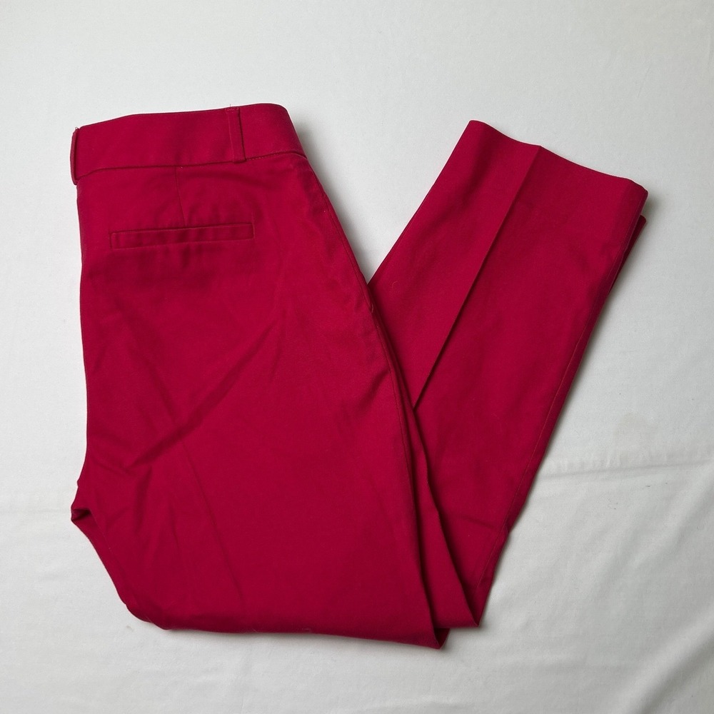 Banana Republic Womens Petite Mid Rise Straight Leg Cotton Trousers Size 4P Pink